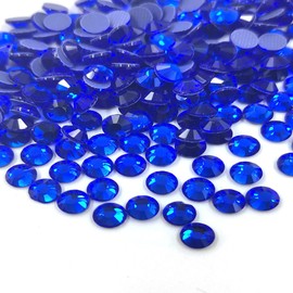 Liliume 1440 Pieces Hotfix Rhinestones SS16 Dark Blue Rhinestone Round Crystal Gemstones Glass Stones for Clothes Shoes DIY Crafts (SS16-Dark Blue)