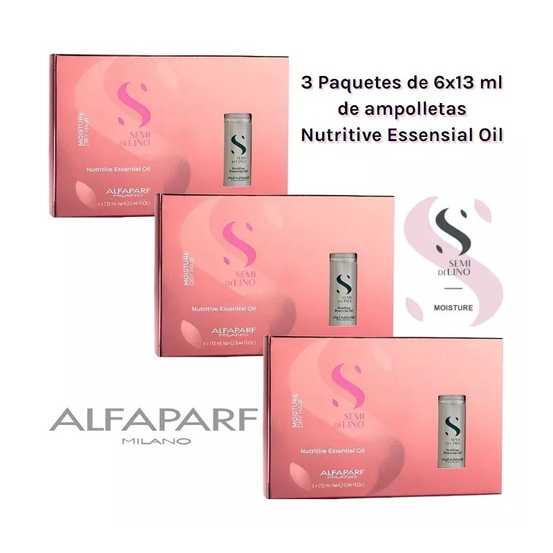 Alfaparf Pack 18 Ampolletas 13ml Alfaparf Semi De Lino Moisture
