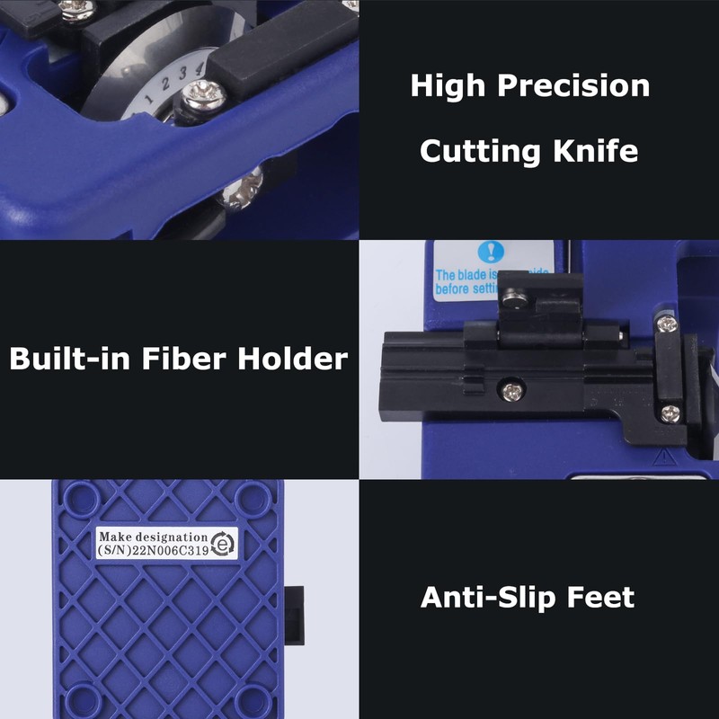 Xunsomten-FC-6S Optical Fiber Cleaver for 0.25/0.9/3.0mm Cables - 16 Cutting