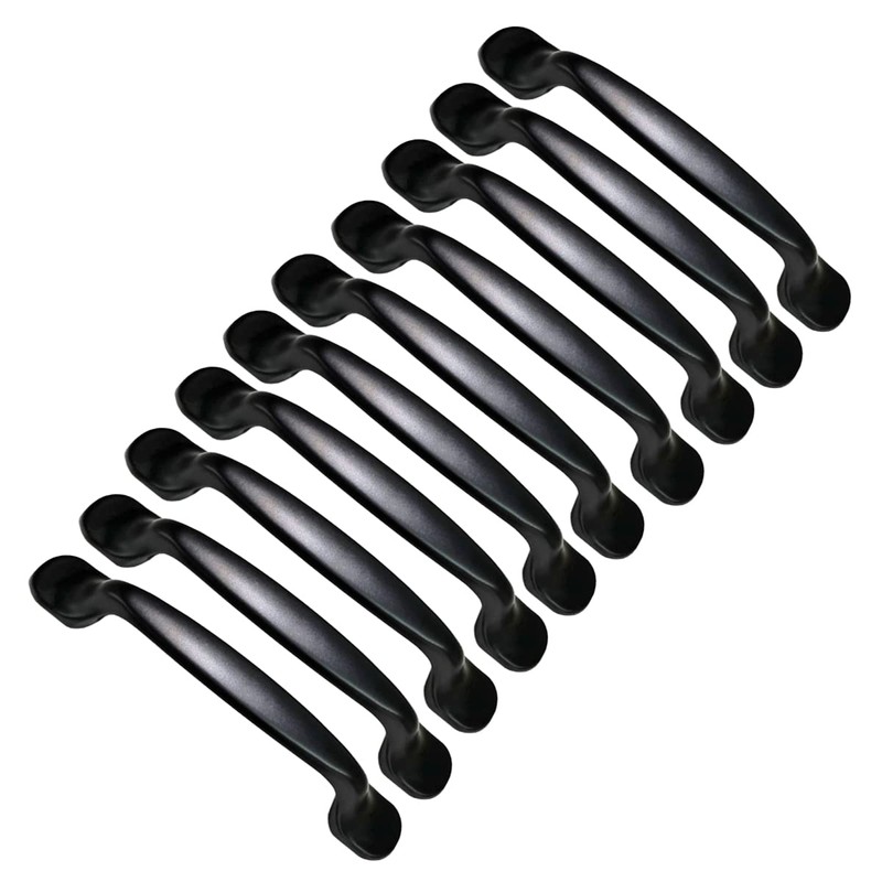 Qrity 20Units Black Aluminum Cabinet Door Drawer Handles Knobs Pull