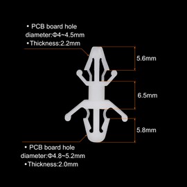 PATIKIL 60PCS PCB Board Isolation Column, Nylon Reverse Locking Circuit Board Clips Standoff Double Head Insulation Bracket Support Height 6.5mm /0.26"