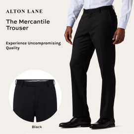 Alton Lane Mercantile Trouser Tailored Fit - Premium Quality Suit Pants for Men, Stylish and Elegant Men’s Suit Pants, Formal Suit for Men, Black, 40x32