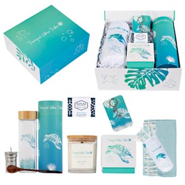 Tranquil Vibes Tribe™ Gift Set | Gifts for Women | 7 Piece Set | Hand Picked Beautifully Packaged | Luxury Spa Gift Featuring Naples Soap Company