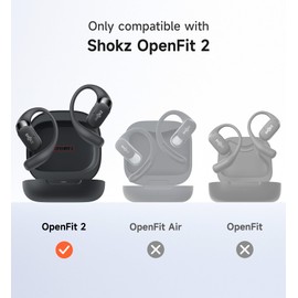 SURITCH Case Compatible with Shokz OpenFit 2/OpenFit 2+,Shockproof Magnetic Locking Cases Dropproof Protective Bumper Cover with Carabiner Clip Keyring & Cleaning Kit (White）