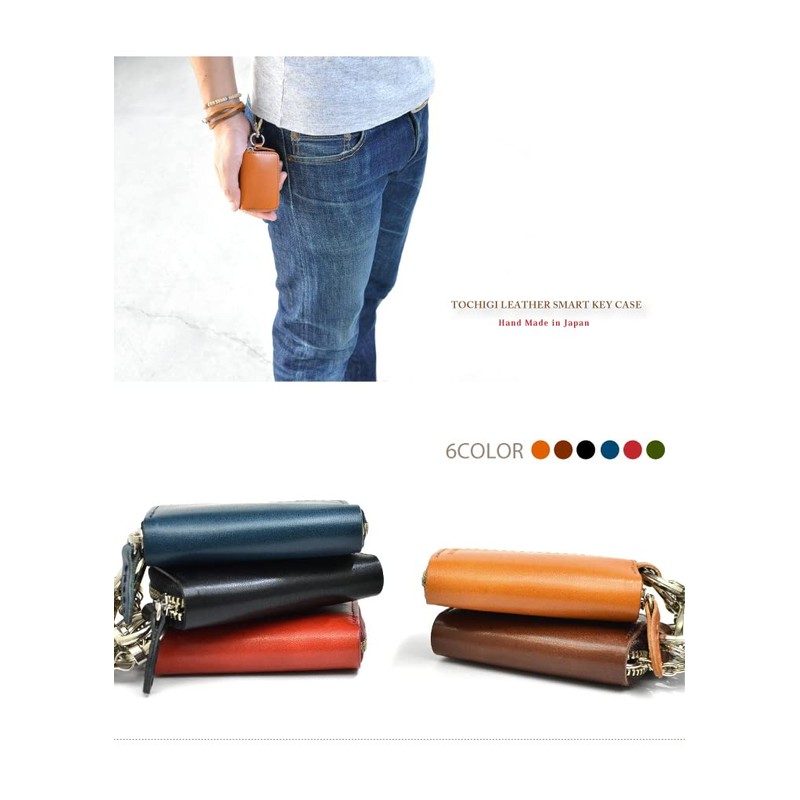 Vermani Tochigi Leather Smart Key Case, blue (dark)