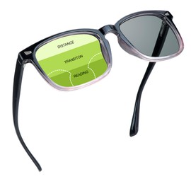 YEIN Progressive Multifocal Presbyopic Glasses, Photochromic Gray Sunglasses, 0.00/+2.50 Magnification for Men/Women