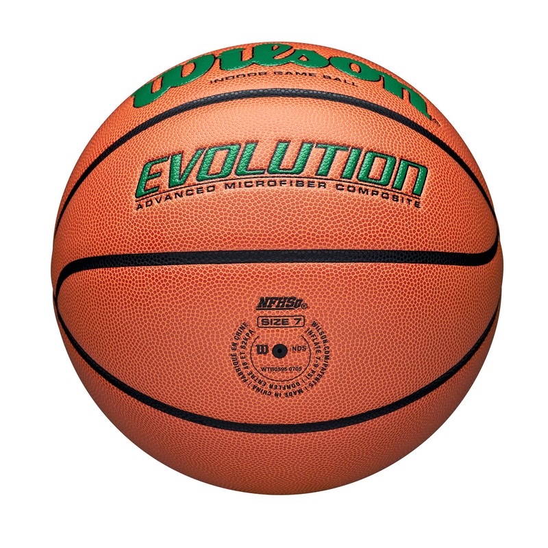 WILSON Evolution Indoor Game Basketball, Green, Size 7-29.5"