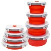 CARTINTS Red Collapsible Food Storage Bowls Silicone Travel Bowls with