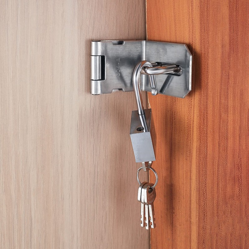 4 Inch 90 Degree Heavy Padlock Hasp, Right Angle Door