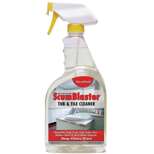 ForceField ScumBlaster Tub and Tile Cleaner Industrial Strength Ready To Use Deep Cleans Grout 32oz