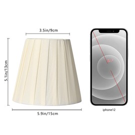 6 Pack Pleated Clip-On Lamp Shades for Chandelier Small Beige Fabric Lampshades for Candelabra Bulbs Empire Style Lamp Covers for Wall Sconce Chandelier and Small Table Lamp