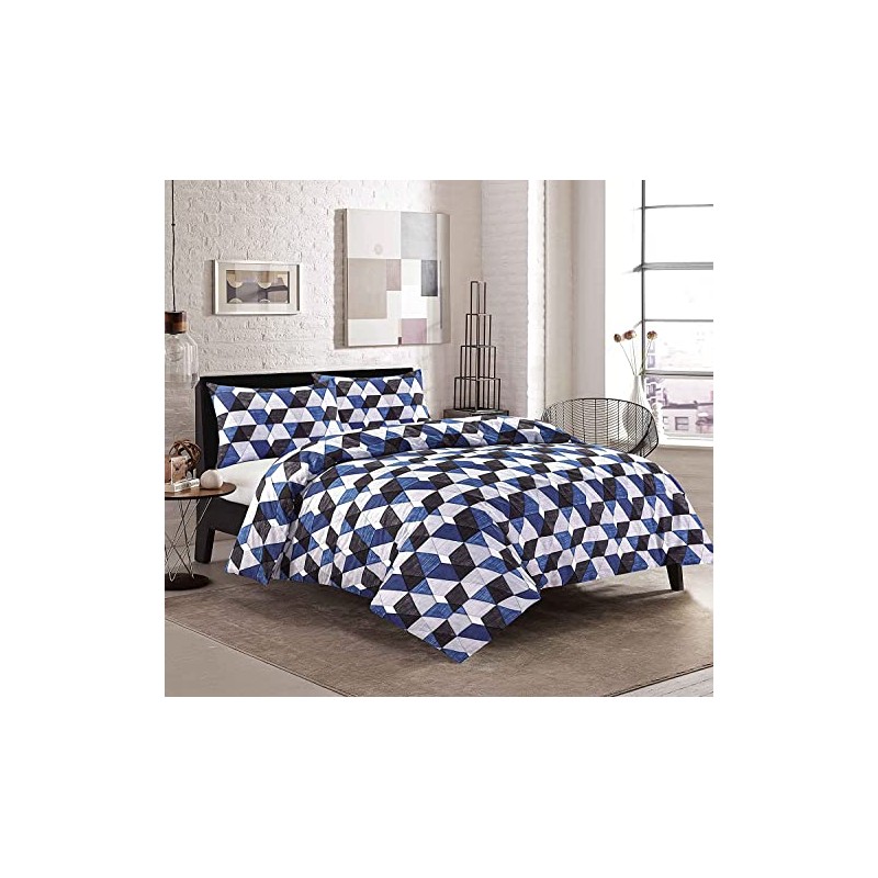 Night Zone Duvet Cover Bedding Set Multi Colour Geometric Triangles
