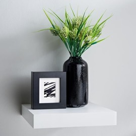 New White Stylish Square Oak Shelf Storage Solution For Your Home Wall Mounted Floating Shelf For Photos Decoration Frames & Vases Home Decor -A16