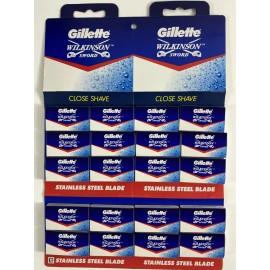 Gillette 100PC GILLETTE WILKINSON SWORD RAZOR BLADES Double Edge Safety Razor Blades
