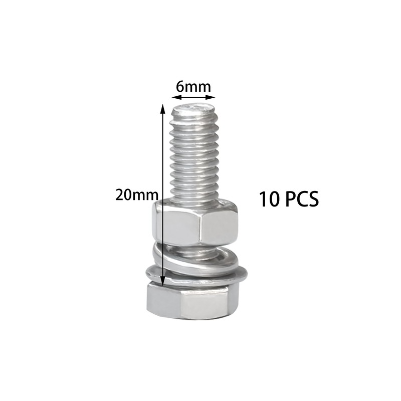10 Sets of Stainless Steel Nuts & Bolts – Hex