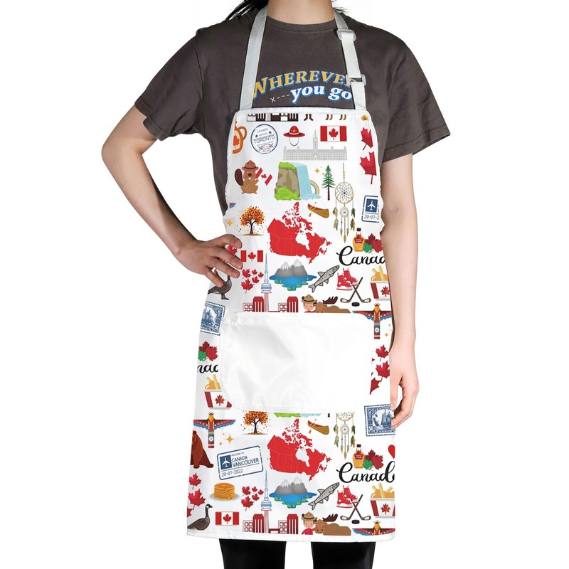 JNIAP Canada Cooking Apron Canadian Kitchen Apron Canada Maple Leaf
