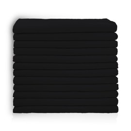 Sweet Needle Black Cloth Napkins Set, High absorbency for spills, washable, resistant to wrinkles, reusable. Use for everyday dining, special occasion and events (Pack of 12)