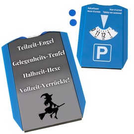 Part-Time Angel Parking Disc with Saying Occasion Devil A Funny Parking Disc for the Car Motif Teenager Witch Ice Scraper Young Women