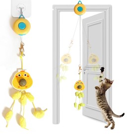 Juguetes para Gatos, Juguete de Gato Interactivo, Juguetes de Interior para Gatos Instalar en la Puerta, Juguete Retráctil para Gatos con Bolas de Hierba Gatera, para Ejercitar Gatos y Gatitos, Jugar