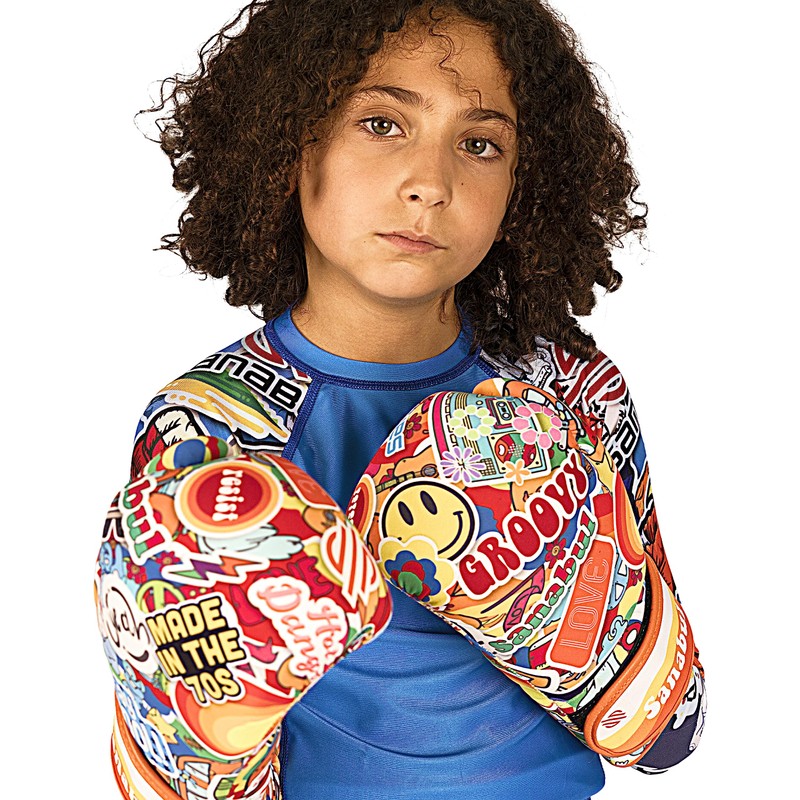 Sanabul Children's Sticker Bomb Boxes Kickboxing Training Gloves 70's 4oz
