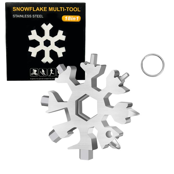18-in-1 Snowflake Multitool, Stainless Steel Multitool Snowflake, Snowflake Multi-Tool, Travel,