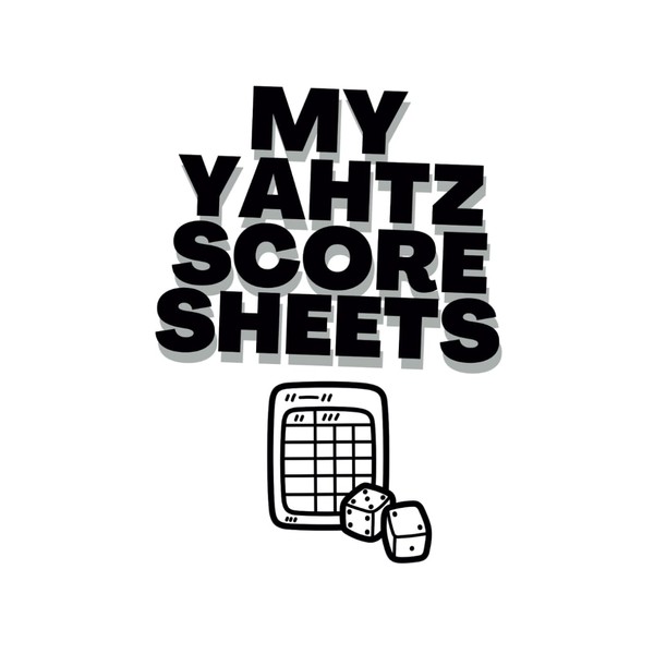 Yahtzee score sheets: Yahtzee Score sheets large print