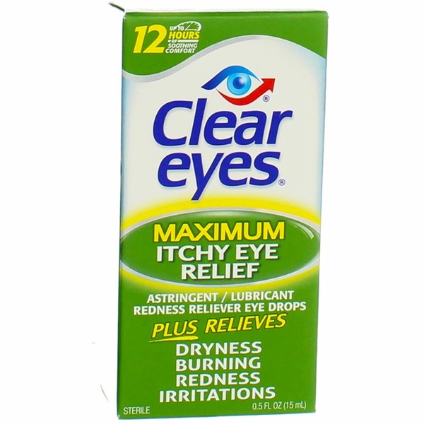 Clear Eyes Maximum Itchy Eye Relief - 0.5 oz, Pack of 5