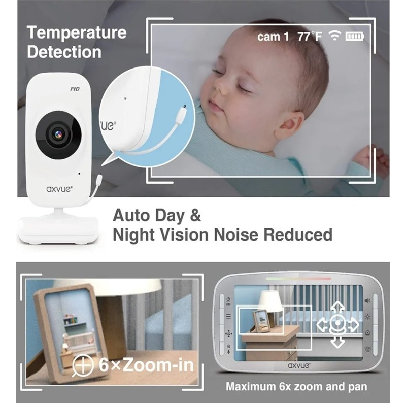 Axvue Video Baby Monitor 1080P Up To 1000ft Full HD