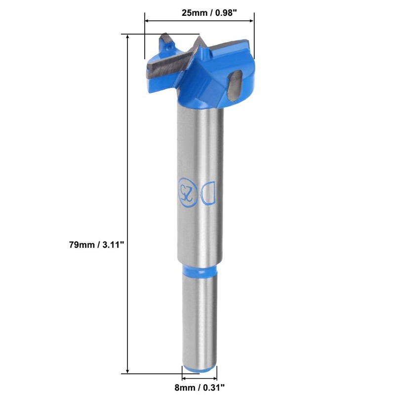 sourcingmap Forstner Drill Bits 25mm, Tungsten Carbide Wood Hole Saw