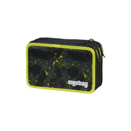 ergobag Maxi Pencil Case Set, 40 Pieces, Lyra Colouring and Felt Tip Pens, Change Compartment, Ruler, Scissors Combine Harvester Bear - Grey