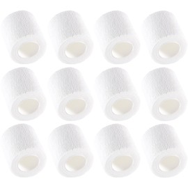 12-Pack Self Adhesive Bandage Wrap 2Inch x 5 Yards, Elastic Athletic Tape, Tattoo Grip Tape, Non Woven Medical Tape for First Aid, Sports, Wrist, Ankle, Vet Wrap for Pets (White)