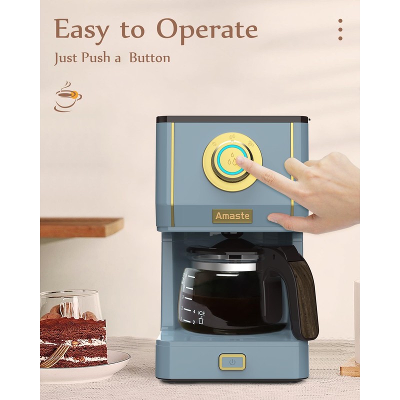 Amaste Coffee Maker, 5 Cup Coffee Pot with Three Brewing