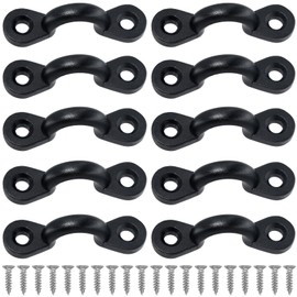FOJOO Kayak Accessories Pad Eye Kit – 10PCS Nylon Pad Eyes with 20Stainless Steel Screws, Heavy Duty Tie Down Deck Loops for Kayak Canoe Boat