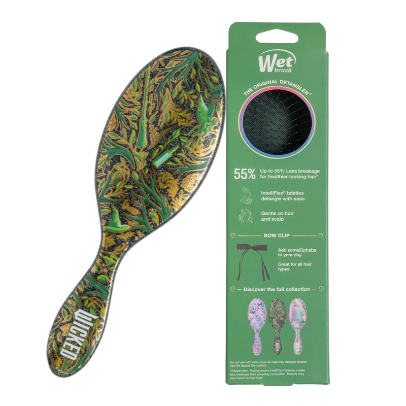 Wet Brush Original Hair Detangler with Bow Accessory, Wicked Elphaba
