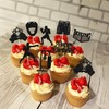 Ephlyn 24Pcs Boxing Player Cupcake Toppers Glitter Boxing Gloves Cupcake