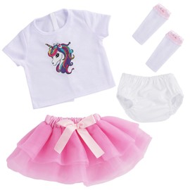 BABESIDE 4Pcs Reborn Baby Doll Clothes Set for 17-20 Inch Reborn Dolls, Unicorn Baby Dolls Clothes with Baby Doll Accessories Set for Realistic Baby Doll Girls