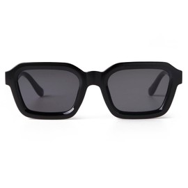 ADE WU Trendy Square Sunglasses for Women Men, Fashion Retro Cool Square Frame Sun Glasses Unsix Stylish Black Shades