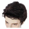 Peluca Para Hombres Cortas Natural Cabello Moda Negra Marrón