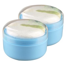 Totority 2pcs Boy Girl Skin Care Powder Puff Box Talcum Powder Puff Container Blue