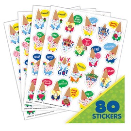 Eureka Dessert Gnomes Candy Scented Stickers, Pack of 80