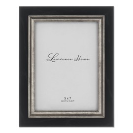 Lawrence Frames Black with Burnished Silver Composite Picture Frame, 5 by 7-Inch