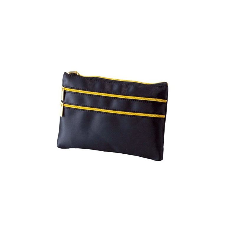 Thin Flat Slim Pouch Cosmetic Pouch Cosmetic Pouch, Black