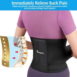 Bracepost back brace for lower back pain waist 26" to 35" Black ~Brand new~