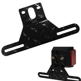 SamWinGear Trailer License Plate Bracket Frame Trailer License Plate Holder for Boats RV Trailers Trucks Golf Cart with Light Mount Hole Bracket Holder Mount Plate Frame with Mounting Screws Caps
