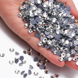 1440pcs Flatback Crystal Rhinestones for Crafts Clothes DIY Decoration, Crystal, SS10/2.7-2.8mm (White)