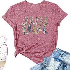 Long Live Cowgirls Sleeveless Women's Western Vintage Graphic Tees Funny Letter Print Country Music Cotton T-ShirtColor: Pink, Size: L
