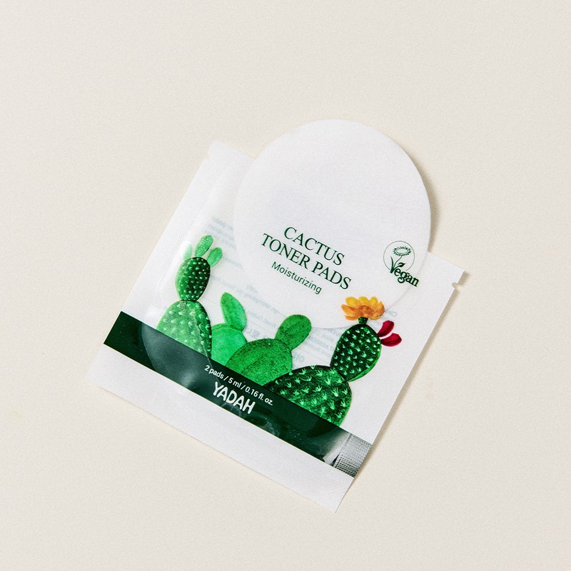YADA Cactus Toner Pad Moisture Pore Soothing Pad Vegan Travel