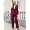 Aotasely Women's 2 Piece Suits Business Casual Outfits Straight Wide