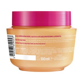 L'Oréal Paris Elvital Anti Spliss Haarmaske für langes, geschädigtes Haar, Intensive Haarkur zum Ausspülen, Mit pflanzlichen Vitaminen und Rizinus-Öl, Dream Length Super Aufbau Maske, 1 x 300 ml