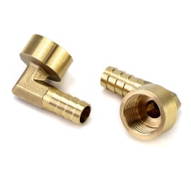 QWORK 90 Degree Elbow Brass Brass Hose Nozzle 12mm x G1/2 Pack of 2